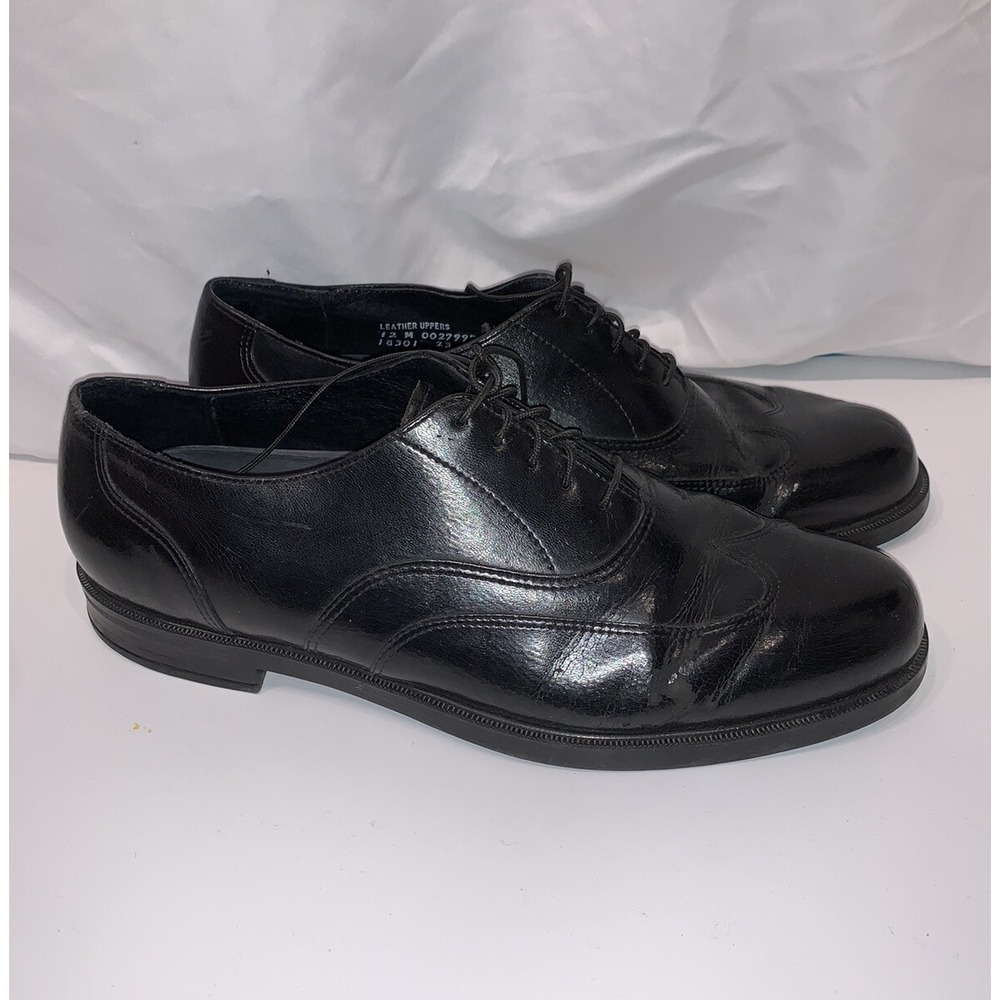 Hush Puppies Santiago Black Leather Wing Tip Formal Shoes Size 12 M‎ EUC